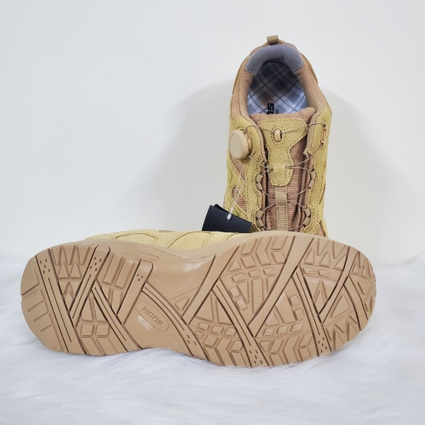 GIÀY BẢO HỘ LAO ĐỘNG HÀN QUỐC HANS HS81 CAMEL KHÓA VẶN SIÊU NHẸ, CHỐNG TRƯỢT