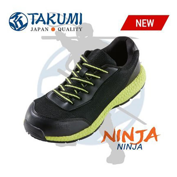 GIÀY BẢO HỘ TAKUMI NINJA DÁNG THỂ THAO TRỌNG LƯỢNG SIÊU NHẸ MŨI THÉP CHỐNG VA ĐẬP ĐẾ GIÀY CHỐNG TRƠN TRƯỢT TỐT