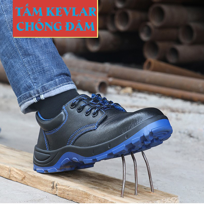 GIÀY CHỐNG ĐINH BẢO HỘ CHẤT LIỆU DA BÒ, THOÁNG KHÍ, NHẸ, CHỐNG DẬP NGÓN, CÁCH ĐIỆN 6KV